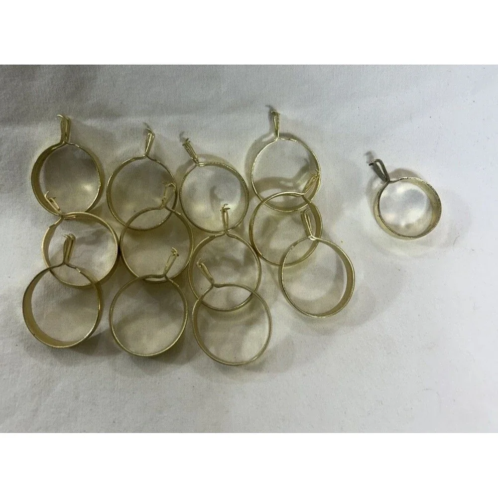 Cafe Curtain Clip Rings Gold Tone Lot 30 Mixed Sizes Drapery Hanging Hardware